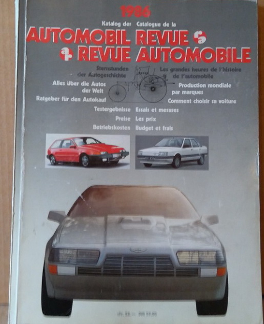 Модель 1:1 Automobil Revue 1986 (каталог)