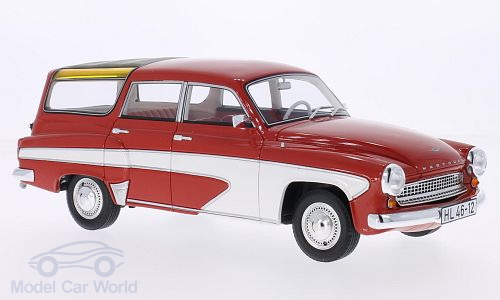wartburg 312 camping deluxe - red/white BOS18037 Модель 1:18