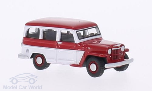 Модель 1:87 Jeep Willys Station Wagon - red/white