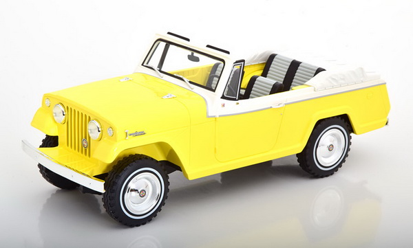 Модель 1:18 Jeep Jeepster Commando Convertible - yellow/white 1970