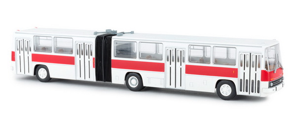 Модель 1:87 Ikarus 280 City Bus Articulated / Икарус 280 автобус городской сочленённый - белый/красный