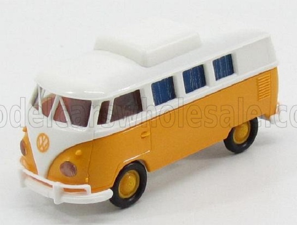 volkswagen t1b camping bus 1970, yellow white BRE31572 Модель 1:87