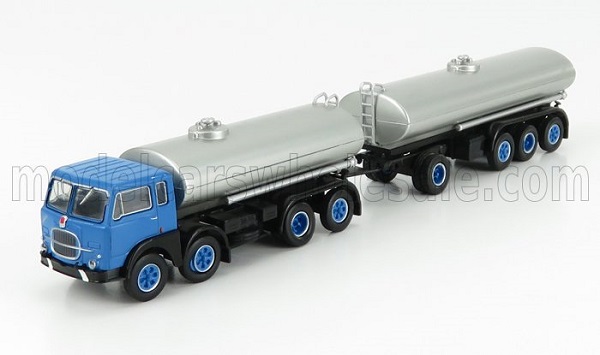 fiat 690 millepiedi tanker truck 1960, blue black silver BRE58451 Модель 1:87
