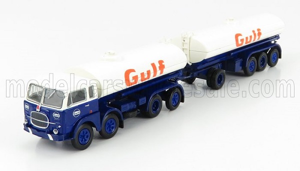 fiat 690 millepiedi tanker truck olio fiat 1960, blue black white fiat 690 millepiedi tanker truck gulf 1960, blue white BRE58457 Модель 1:87