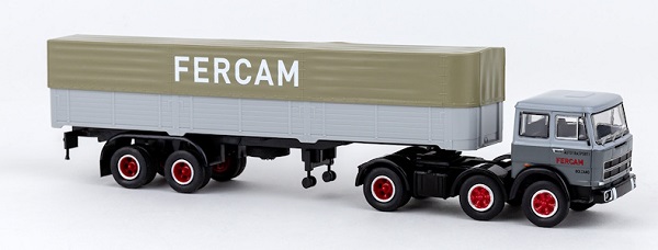 fiat 691 t truck semi-telonato fercam transports (1970), 2 tone grey BRE58581 Модель 1:87