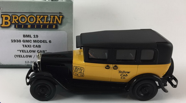 gmc model 6 taxi cab yellox cab - yellow/black BML19 Модель 1:43