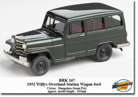 willys overland station wagon 4wd / hampshire green poly BRK167 Модель 1:43