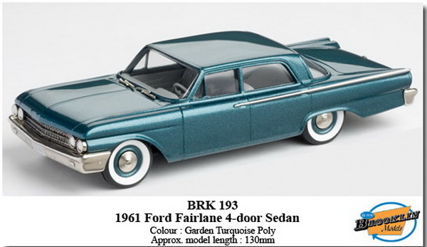 ford fairlane 4-door sedan - garden turquoise poly BRK193 Модель 1:43