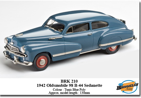 oldsmobile 98 b-44 sedanette - light blue BRK210 Модель 1:43