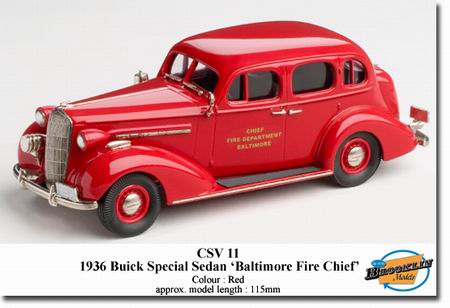 buick special 4-door sedan chief fire department baltimore CSV11 Модель 1:43