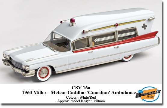 cadillac miller-meteor «guardian» ambulance - white/red CSV16a Модель 1:43