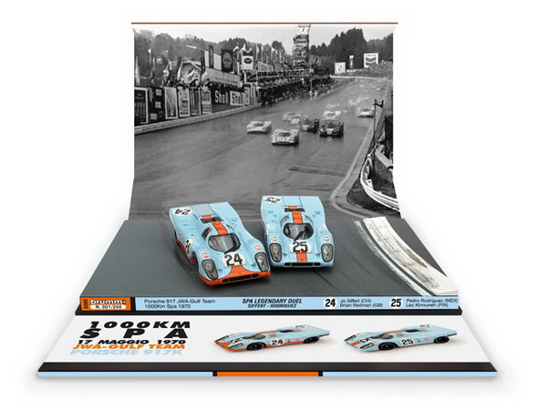 Модель 1:43 Porsche 917 «Gulf» 1000km Spa LEGENDARY Duel №24 (Joseph Siffert - Brian Redman) №25 (Pedro Rodriguez) (set - 2 cars)