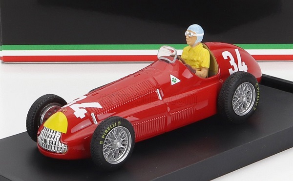 ALFA ROMEO F1 158 N 34 World Champion Winner Monaco GP Nino Farina 1950 - With Driver Figure, Red