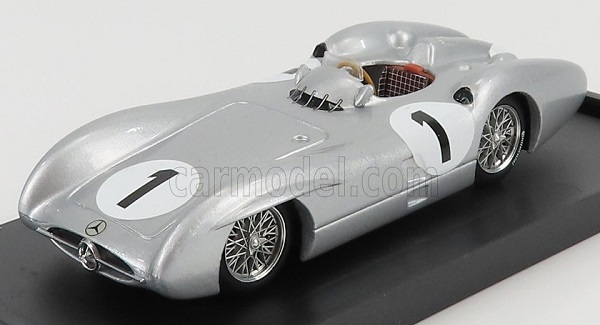 mercedes benz f1  w196c n 1 british gp juan manuel fangio 1954 world champion, silver R325-UPD-2021 Модель 1:43