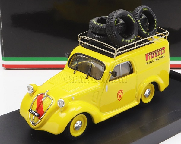FIAT 500b Van Pubblicitario Pirelli Bologna Assistenza Mille Miglia (1950), yellow