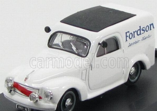 FIAT 500c Furgone Van Veicolo Commerciale Publicitaire Fordson Brescia Servizio Clienti (1950), White Black