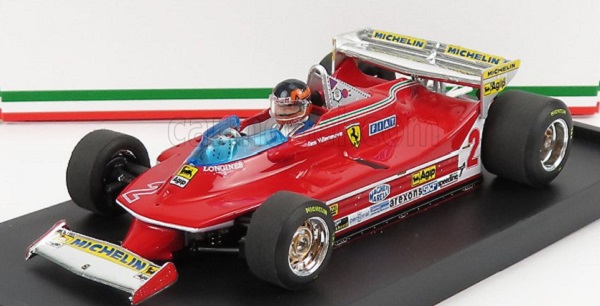 Модель 1:43 FERRARI F1 312t5 N2 Monaco GP (1980) Gilles Villeneuve - With Driver Figure, red