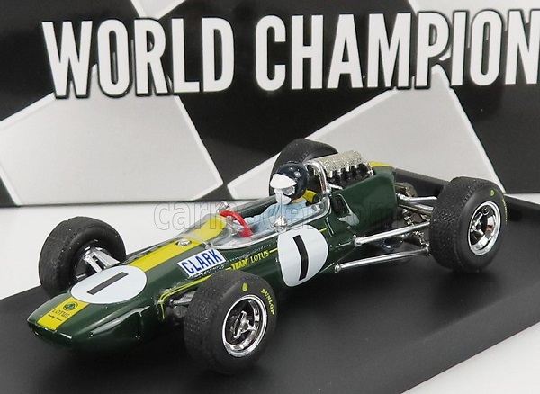 Модель 1:43 LOTUS F1 33 N1 Winner Germany Gp Jim Clark (1965) World Champion - With Pilot - Driver Figure, Green Yellow