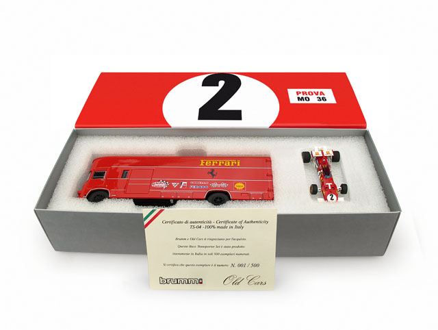 Модель 1:43 Ferrari OM 160 Rolfo Truck Transporter F1 GP Italy + F1 312B №2 (Jacques Bernard Ickx)