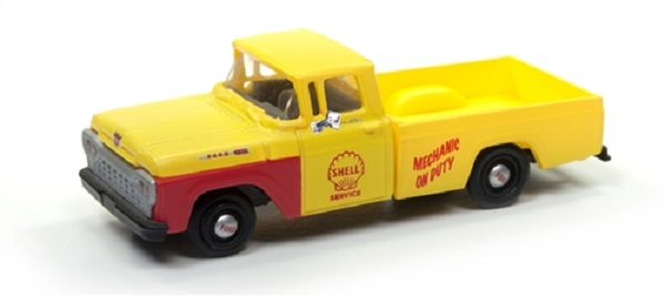 ford f-100 pickup «shell oil service» - yellow/red 226153 Модель 1:87