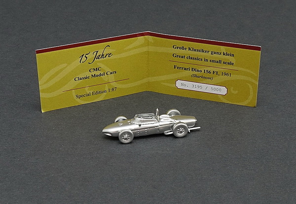 Модель 1:87 Ferrari 156 «Sharknose» Anniversary Model 15 Years CMC - silver (L.E.5000pcs)