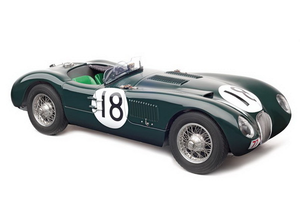 jaguar c-type №18 winner 24h france (tony rolt - duncan hamilton) - british racing green (l.e.1500pcs) M-195 Модель 1:18