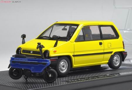 Модель 1:43 Honda City w/ Motocompo - yellow