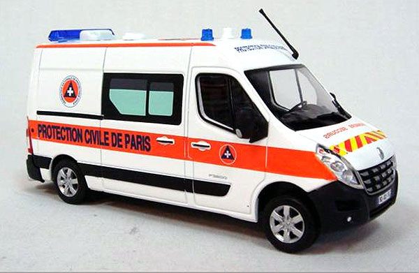 renault master civil protection of paris (скорая медицинская помощь) 114889 Модель 1:43