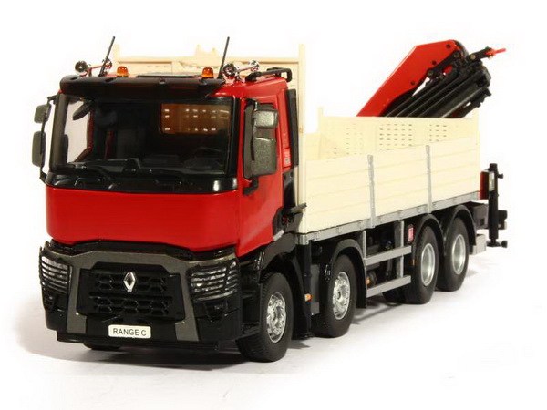 Модель 1:43 Renault Trucks C480 8х4 с краном-манипулятором 2015 Red