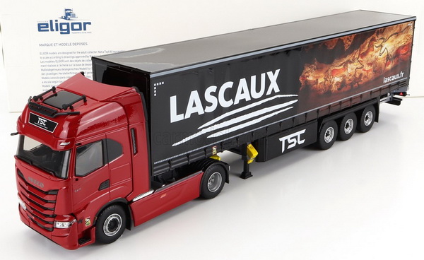 Модель 1:43 IVECO S-Way Remorque Tautliner Transports TSC Lascaux 2021 (L.E.55pcs)