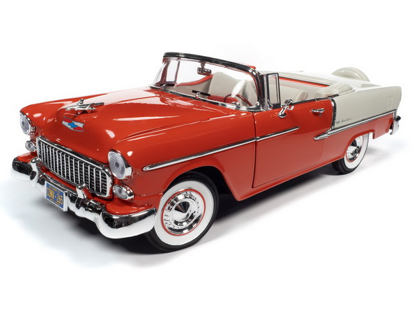 Модель 1:18 Chevrolet Bel Air Convertible 1955 - Red/white