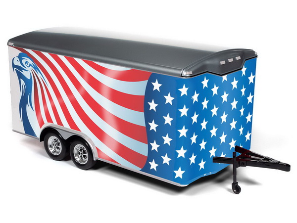 Модель 1:18 American Flag Enclosed Trailer