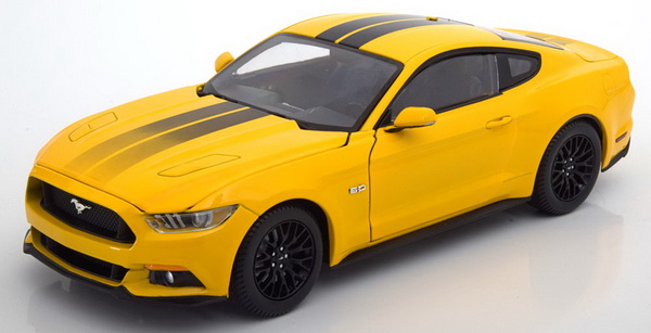 ford mustang gt 2016 - yellow/black AW229 Модель 1:18