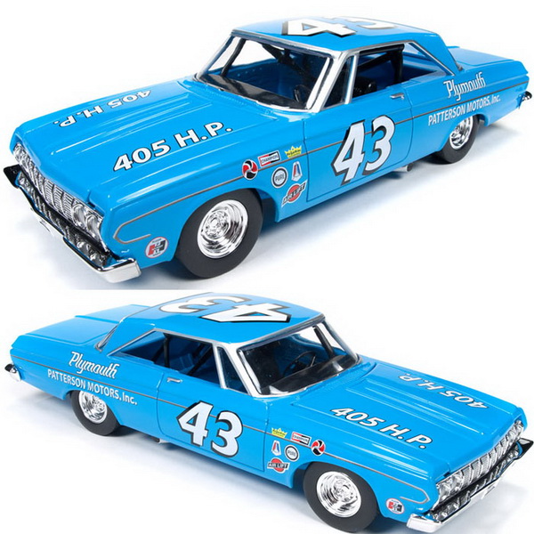 Модель 1:24 RICHARD PETTY 1964 Plymouth BELVEDERE №43 NASCAR