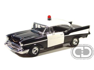 Модель 1:18 Chevrolet Bel Air Police Car - black/white
