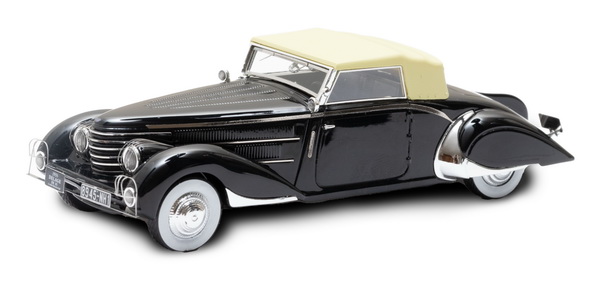 Delage D8-85 Clabot Roadster Henri Chapron Closed - 1935 - Black (с задним бампером) EMEU43030B Модель 1:43