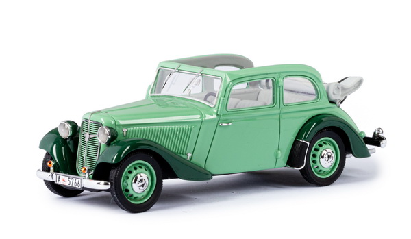 Модель 1:43 Adler Trumpf Junior Cabrio-Limousine Open (2-door) - 2-tones green