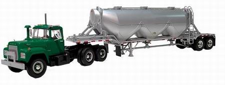 mack r with dry bulk trailer - green 19-3690A Модель 1:34