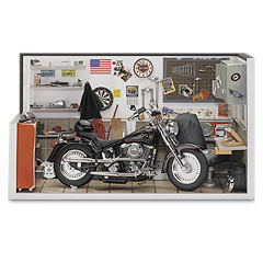 harley-davidson riders garage diorama w/ fat boy B11C755 Модель 1:10