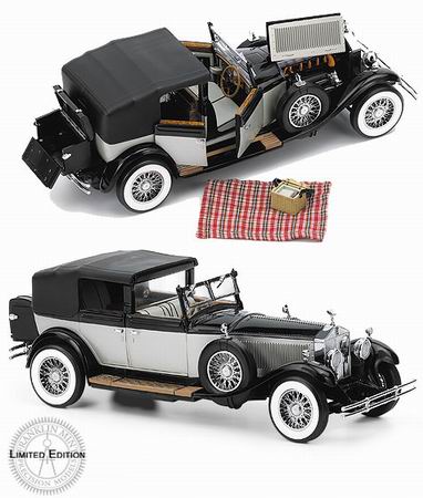 rolls-royce phantom i cabrio - black/silver B11E560 Модель 1:24