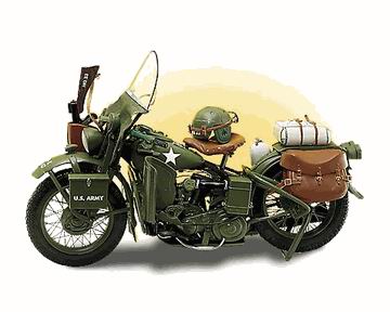 harley-davidson wla military motorcycle B11YE38 Модель 1:10