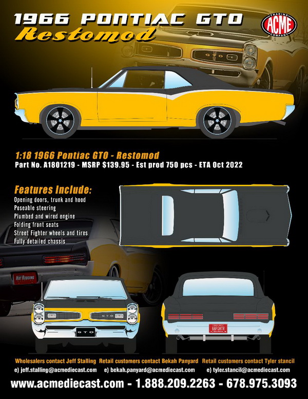 Модель 1:18 Pontiac GTO - Restomod 1966