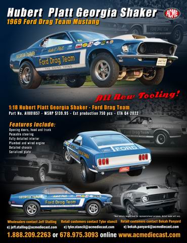 Модель 1:18 Ford Mustang Boss 429 - Ford Drag Team - Georgia Shaker - Hubert Platt