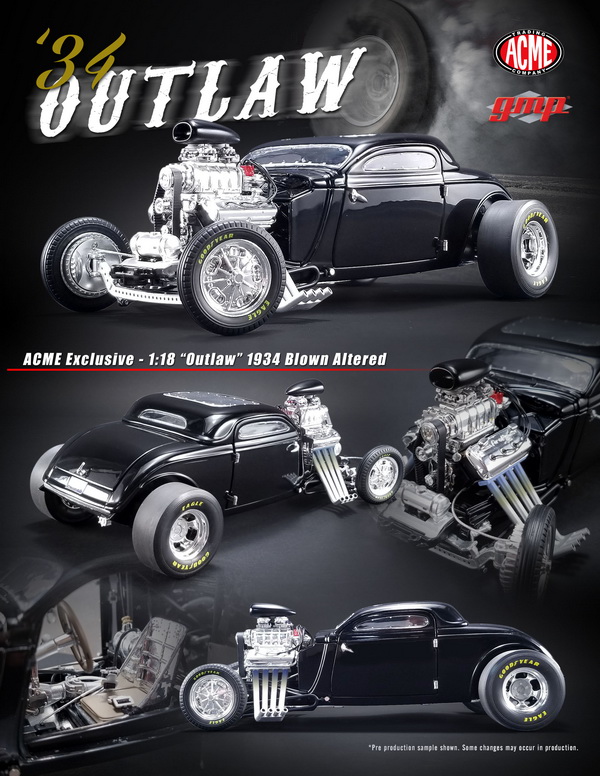 outlaw 1934 blown altered coupe GMP18900 Модель 1:18