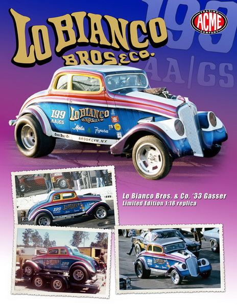 Модель 1:18 Willys LO BIANCO BROS. & Co. CHOPPED GASSER