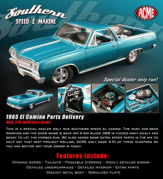 Модель 1:18 Chevrolet El Camino Parts Delivery (L.E.210pcs for dealers only)