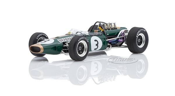 BRABHAM F1 Bt19 №3 Winner Germany GP Jack Brabham 1966 World Champion - Con Vetrina - With Showcase, Green Gold GP116A Модель 1:18