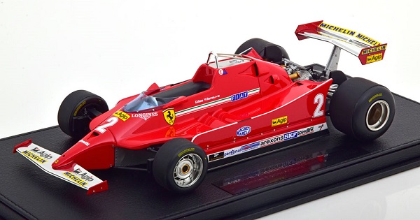 FERRARI F1 126c №2 Season (1980) Gilles Villeneuve - Con Vetrina - With Showcase, Red GP97B Модель 1:18
