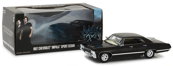 chevrolet impala sport sedan с открывающимся багажником (из телесериала "Сверхъестественное") 1967 black GL84032 Модель 1:24