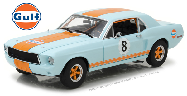 Модель 1:18 Ford Mustang Coupe «Gulf» - light blue/orange stripes